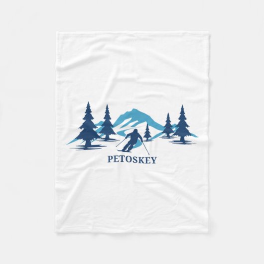 ペトスキーミシガンスキーリゾートスキースキーヤー_1 フリースブランケット (正面)