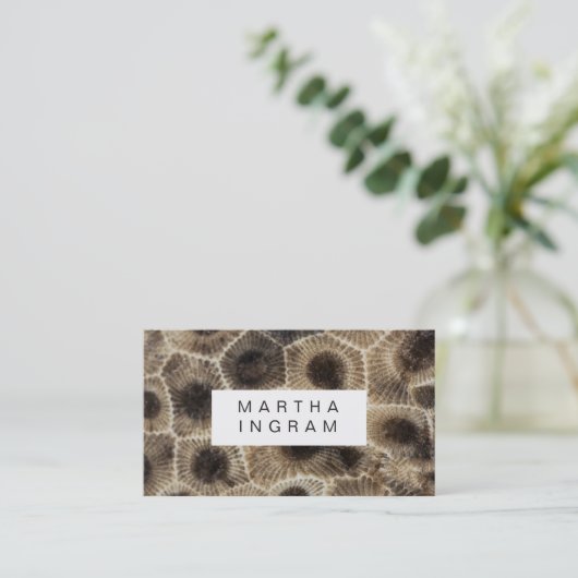 ペトスモダンキーストーン抽象芸術ストーンデザイン 名刺 (スタンド正面)