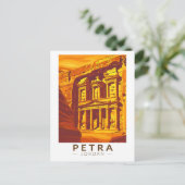 ペトラジョーダンサンセットトラベルアートヴィンテージ ポストカード (スタンド正面)