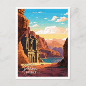 ペトラジョーダンヴィンテージ旅行イラストレーション ポストカード (正面)