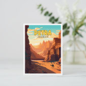 ペトラジョーダンヴィンテージ旅行イラストレーション ポストカード (スタンド正面)