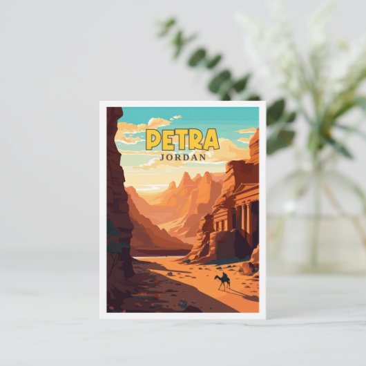 ペトラジョーダンヴィンテージ旅行イラストレーション ポストカード (スタンド正面)