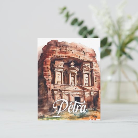 ペトラジョーダン水の色絵を描の旅行 ポストカード (スタンド正面)