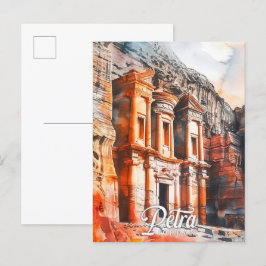 ペトラジョーダン水の色絵を描の旅行 ポストカード