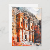 ペトラジョーダン水の色絵を描の旅行 ポストカード (正面/裏面)