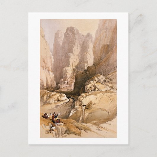 ペトラ入り、1839年3月10日、プレート98から ポストカード (正面)