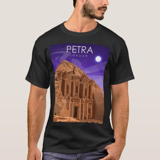 ペトラ・ジョーダンミニマルヴィンテージ旅行ポスター Tシャツ (正面)