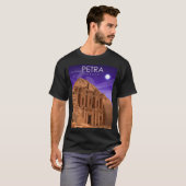 ペトラ・ジョーダンミニマルヴィンテージ旅行ポスター Tシャツ (正面フル)
