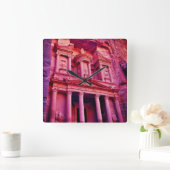 ペトラ・トロリー建物 スクエア壁時計 (ホーム)