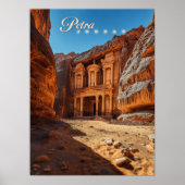 ペトラ,ヨルダン:象徴的な赤い岩の寺 ポスター (正面)