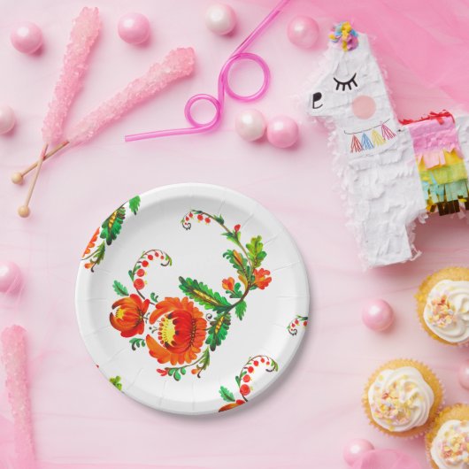 ペトリキフカウクライナアート ペーパープレート (パーティー)