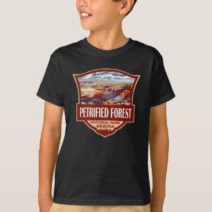 ペトリファイドフォレストナショナルパークイラストレーションレトロ Tシャツ