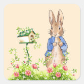 ペトロとウサギが園で スクエアシール (正面)