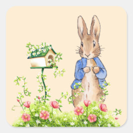 ペトロとウサギが園で スクエアシール