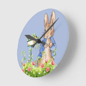 ペトロとウサギが園で ラウンド壁時計 (傾斜)