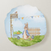 ペトロとウサギが庭で ラウンドクッション (裏面)