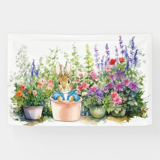 ペトロとウサギが庭で 横断幕 (横)