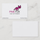 ペトログリフキツネ記号 – ピンクキツネ 名刺 (正面/裏面)