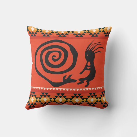 ペトログリフスネークとココペリ装飾用クッション クッション (裏面)