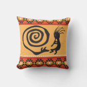 ペトログリフスネークとココペリ装飾用クッション クッション (正面)