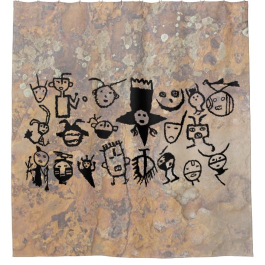 ペトログリフ収集マスクとヘッド シャワーカーテン (正面)