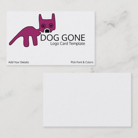 ペトログリフ犬のロゴテンプレート – パープルドッグ 名刺 (正面/裏面)