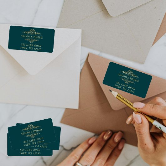 ペトログリーンゴールデンエレガントフレーム住所 シール