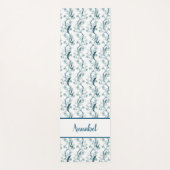 ペトロブルーのシノワズリの鳥と葉 ヨガマット (正面)