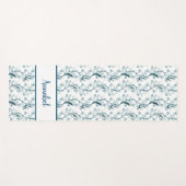 ペトロブルーのシノワズリの鳥と葉 ヨガマット (正面(横))