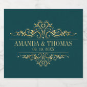 ペトロリエレガントグ結婚リーパーソナライズされたフレーム スパークリングワインラベル (シングルラベル)