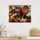 ペトロ・ポール・ルーベンス,カバとクロコダイル狩り ポスター (キッチン)