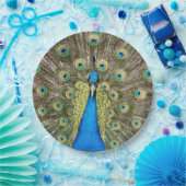 ペドロ孔雀の羽カラフル野鳥の孔雀 ペーパープレート (パーティー)