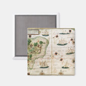 ペドロ・レイネルの「ミラー・アトラス」からのブラジル マグネット (正面/裏面)