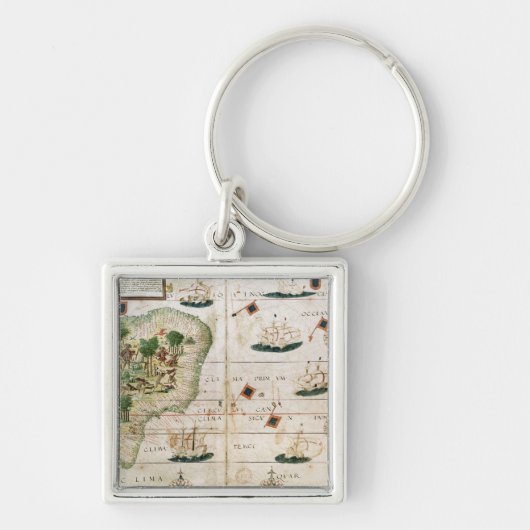 ペドロReinel著「ミラー地図書」からのブラジル キーホルダー (正面)