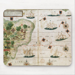 ペドロReinel著「ミラー地図書」からのブラジル マウスパッド