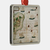 ペドロReinel著「ミラー地図書」からのブラジル メタルオーナメント (右)