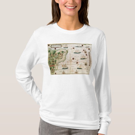 ペドロReinel著「ミラー地図書」からのブラジル Tシャツ (正面)