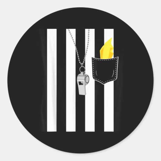 ペナルティフラグ準備完了サッカーRefコスチューム ラウンドシール (正面)