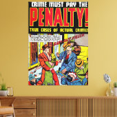 ペナルティベビー顔犯罪ヴィンテージ漫画 キャンバスプリント (インサイチュ (リビング))