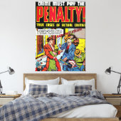 ペナルティベビー顔犯罪ヴィンテージ漫画 キャンバスプリント (インサイチュ (寝室))