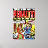 ペナルティベビー顔犯罪ヴィンテージ漫画 キャンバスプリント (正面)