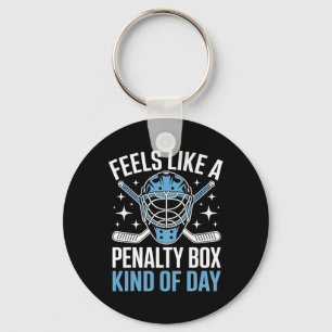 ペナルティボックスな1日って感じ Funny Hockey キーホルダー