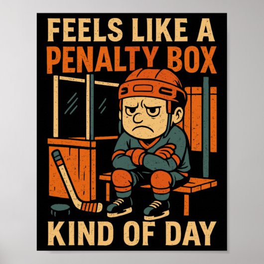 ペナルティボックスのような一日 Funny Hockey ポスター (正面)