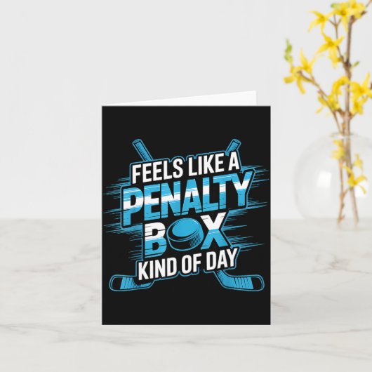 ペナルティボックスみたいな日 面白いホッケー カード (黄色い花)