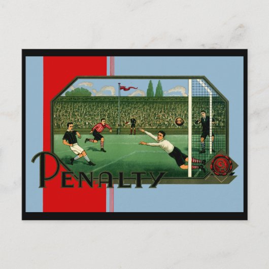 ペナルティーゴール英国サッカー ポストカード (正面)