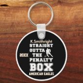 ペナルティーボックスのアイスホッケーをストレートで出す キーホルダー (正面)