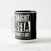 ペナルティーボックスホッケーをストレートで出す ツートーンマグカップ (正面左)