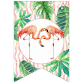 ペナントバンティンブライダルシャワーフラミンゴリーフストライプ バンティングフラッグ (第1の旗)