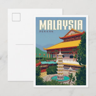 ペナン島 マレーシア レトロ アート 旅行 ポストカード
