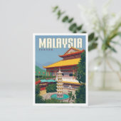 ペナン島 マレーシア レトロ アート 旅行 ポストカード (スタンド正面)